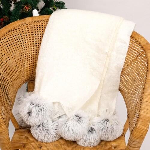 Leisure Blanket Model Room Soft Upholstery Bed Tassel Pompom Woven Blanket Living Room Sofa Chair With Blanket odern Blanket