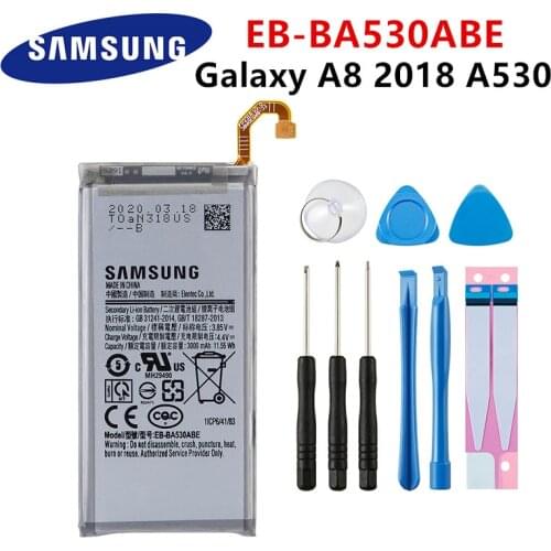SAMSUNG Orginal EB-BA530ABE 3000mAh Battery For Samsung Galaxy A8 2018 A530 SM-A530 A530F A530K/L/S/W A530N/DS Batteries+Tools
