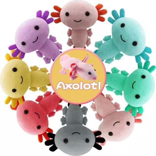 20cm Kawaii Axolotl Plush Toy Cartoon Cute Plush Doll Axolotl Stuffed Animals Plushie Doll Baby Toys Room Decor Kids Gift