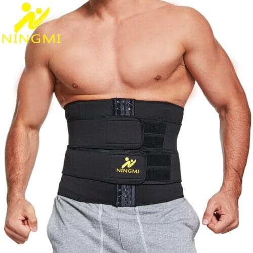 NINGMI Slimming Belt Pulling Strap Waist Trainer Slim Body Shaper Tummy Trimmer Neoprene Sauna Belt Fajas Cincher
