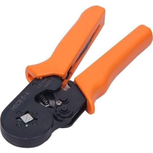 Adjusting Ratcheting Square Ferrule Wire Cable Crimper Plier Crimping Crimp Tool AWG23-10 Orange