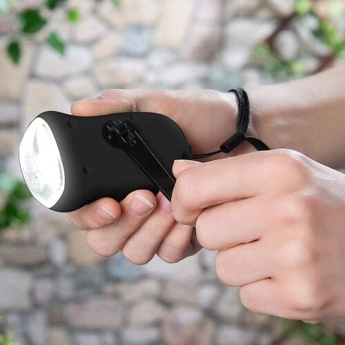 Manual LED Flashlight Solar Power Flashlight Torch Light Lamp Indicator Bike Camping Emergency LED Flashlight Outdoor Supplies
