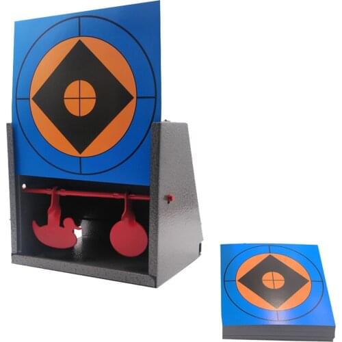 Grey Pellet Trap with 2 Red Built-in Spinner Targets+20 Blue Exquisite Paper Targets-5.50“*5.50