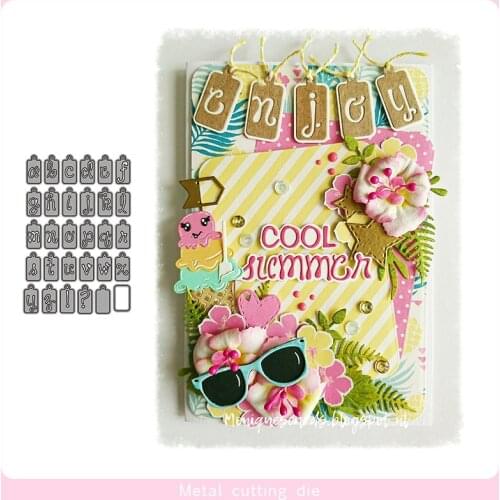 26pcs mini Letter labels Metal Cutting Dies for DIY Scrapbooking Photo Album Decorative Embossing Paper Card Crafts Die Cut 2019