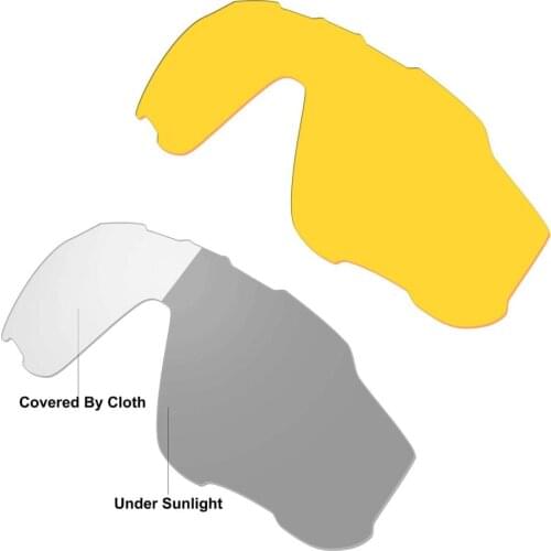 HKUCO Transprent Yellow/Photochromic 2 Pairs Replacement Lenses For Oakley Jawbreaker Sunglasses Increase Clarity