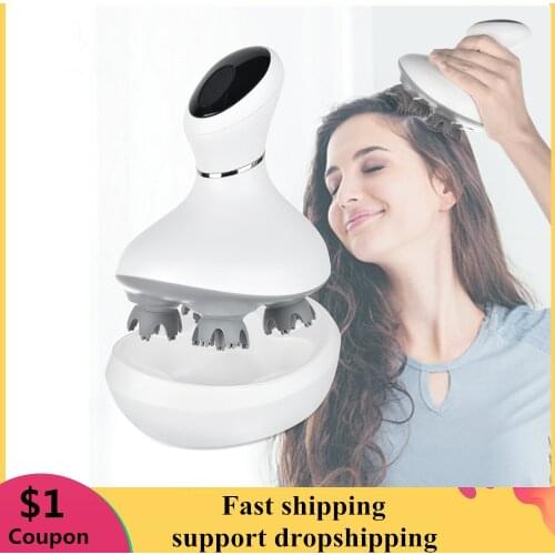 LED Massager for Head Wireless Scalp Massager Hair Growth Body Back Massage for Prevent Hair Loss Waterproof Vibrating Device