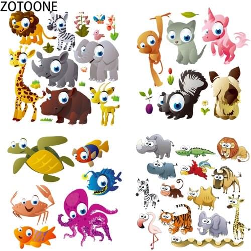 ZOTOONE Big Eyes Animal Iron on Transfer Patch Appliques for Clothing Colorful Sticker on Clothes Washable Applications Stickers