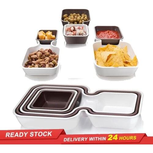 Dried fruit compartment box nut box melon seed plate dried fruit plate living room home kitchen snack fruit plate space saving