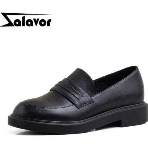 ZALAVOR Real Leather Women Flats Shoes Round Toe Casual Round Toe Spring Shoes Woman Daily Office Lady Footwear Size 34-40