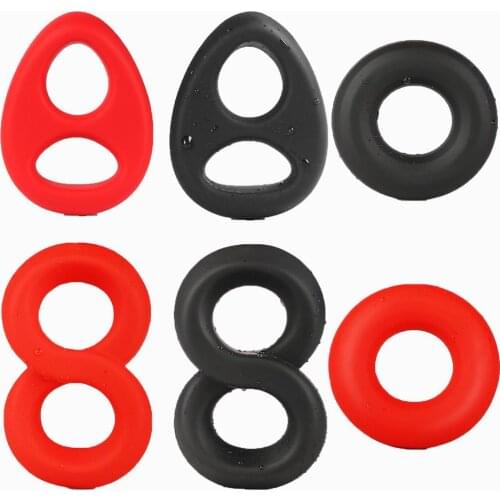 Liquid Silicone Penis Ring Delay Ejaculation Cock Ring Sex Toys for Men Penis Enlargement Male Chastity Device Adult Erotic Game