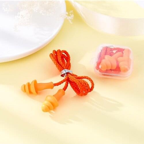 1 Pair Box packed Comfort Earplugs Noise Reduction Silicone Soft Ear Plugs Swimming Silicone Earplugs Protective For Sleep