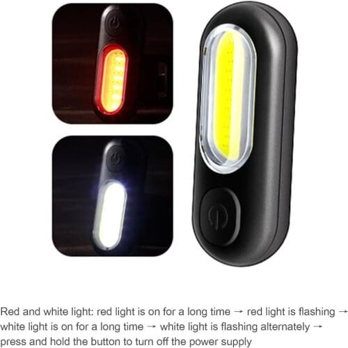 1pc LED Bicycle Lamp USB Rechargeable 5 Modes Red White MTB Road Bike Taillight Safety Helmet Warning Light Cycling Equipment