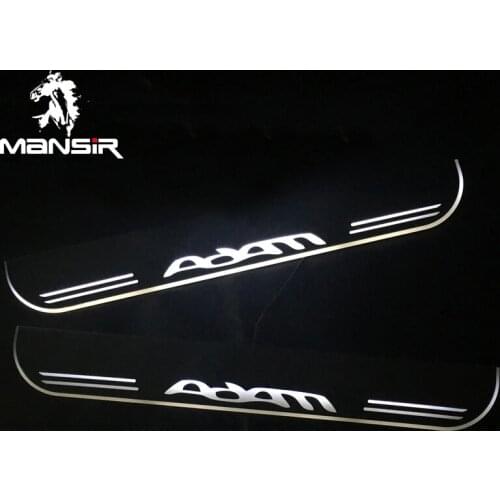 2PCS Door Acrylic Sill Plate Guard Light For Opel Adam 2013 2014 2015 - 2017 2018 Pedal Pathway Welcome Car Scuff Led Lights