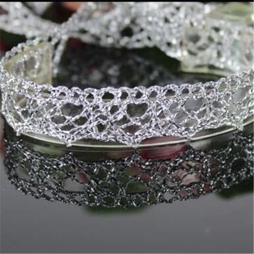 20Yds Competitive Price 1.6cm Width Silver Hot Sale Curtain Lace Edge Trim Embellishment DIY