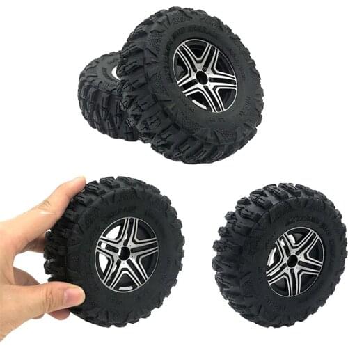 4PCS 2.2" Metal Wheel Hub Rim&120MM Tyre Tires for 1/10 RC Crawler Axial SCX10 RR10 Wraith TRX4 KM2 YETI Dragon Claw Pattern