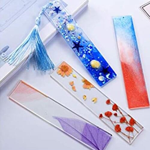 Bookmark Resin Mould Bookmark Silicone Mould Rectangle Resin Jewelry Mould with Tassel for DIY Craft Bookmark Making T84A
