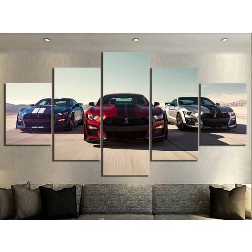 5 Panel Luxury Cars Ford Mustang Diamond mosaic Home Decor diamond painting 5d diy Full Rhinoceros Embroidery Cross Stitch