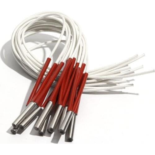 5PCS 8mm Diameter 50~60mm Length Cylindrical Electric Heating Pipe 304SS Tubular Single-End Heater 110/220/380V 130/135/145/150W