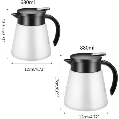 680/880ml Stainless Steel Double Wall Vacuum Flask Insulated Coffee Pot Thermos Dropshipping