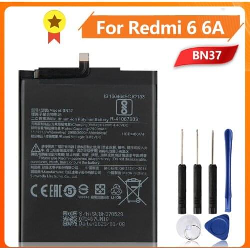 Xiao Mi Xiaomi BN37 Phone Battery For Xiao mi Redmi6 Redmi 6 Redmi 6A Redrice 6 BN37 3000mAh Original Replacement Battery + Tool