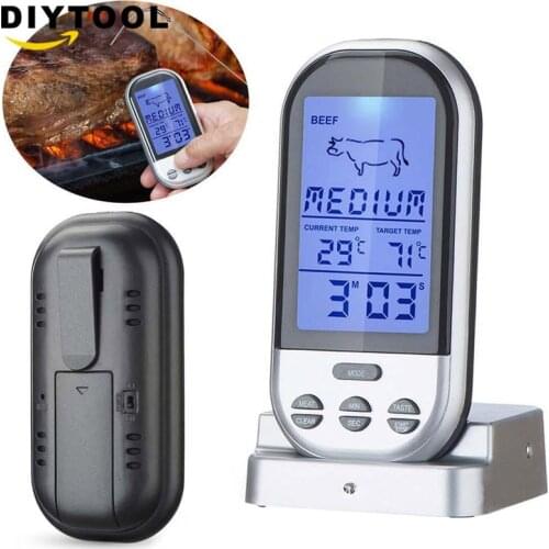 Wireless Food Cooking Thermometer LCD Barbecue Timer Digital Probe Meat r BBQ Temperature Gauge Kitchen cocina Tools термометр