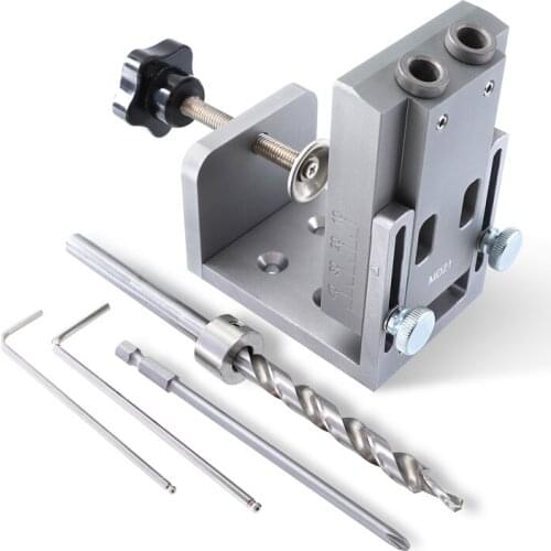 Quick Clamping Oblique Hole Locator Aluminum Alloy With 9mm Drill Bit Wood Drilling Hole Guide Locator For Carpentry DIY Tool