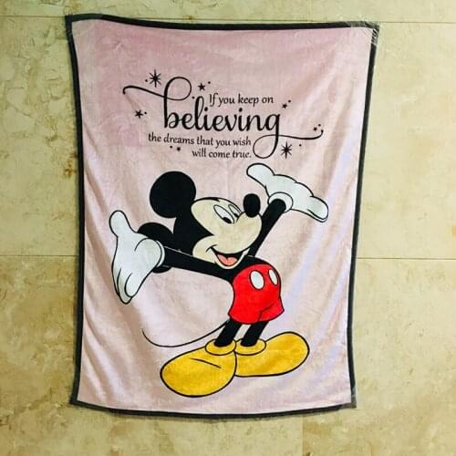 Disney Mickey Minnie Mouse Stitch Blanket Throw Anime Style Figures Cartoon Product Customized Children Boys Warm Flannel Throws