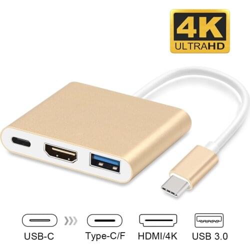 GOOJODOQ USB C Type C Hub USB 3.1 to HDMI 4K Adapter Converter Cable for Macbook Pro 2016 Macbook 2015 2K 4K USB-C HDMI Hub