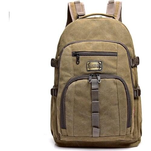 Canvas backpack leisure travel female middle school student schoolbag retro men outdoor backpack
