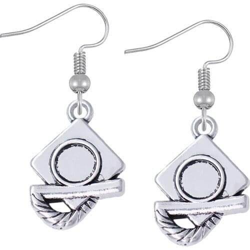 Exquisite Small Size Dr. Cap Bachelor Cap Metal Pendant Earring For Manual DIY Student Graduation Jewelry eardrop