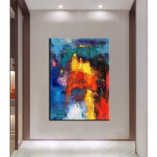 100% Handmade Oil Painting Big Size Colorful Abstract Painting Nordic Simple Mural Modern Decorative Wall Decor Frameless