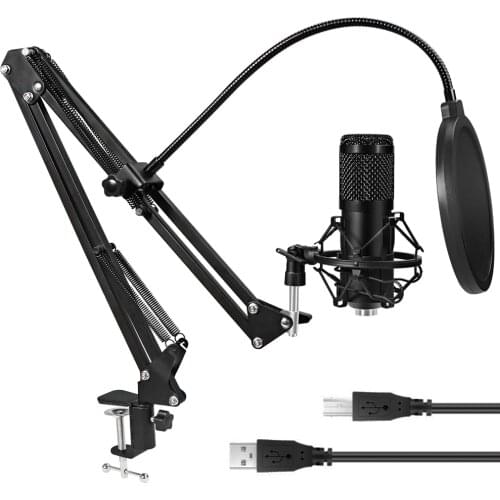 192KHz/24Bit BM800 Condenser Microphone Kits USB for Computer Karaoke Microphone for Sound Studio Recording Microfone Gamer