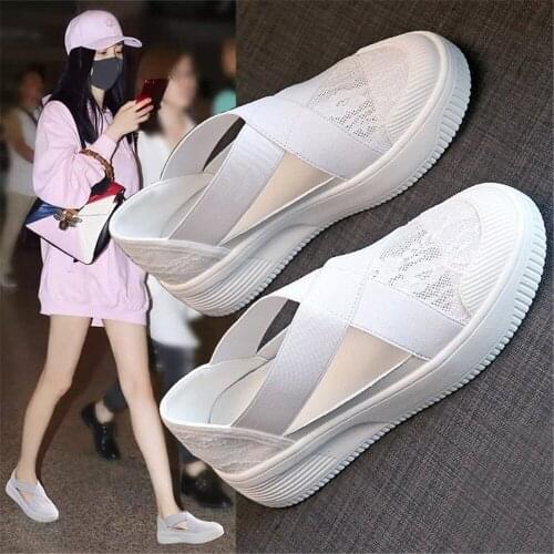 Summer Mesh Breathable Shoes Woman Flat Fashion Sneakers Soft Comfortable Slip On Female Lazy Trainers Zapatos De Mujer Eu 35-40