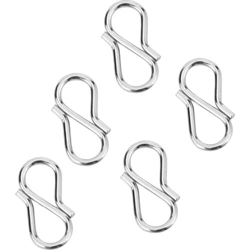 50pcs Stainless Steel Silver Tone S Shape Hook 6*12mm Connectors For DIY Necklace Bracelet Jewelry Findings Making