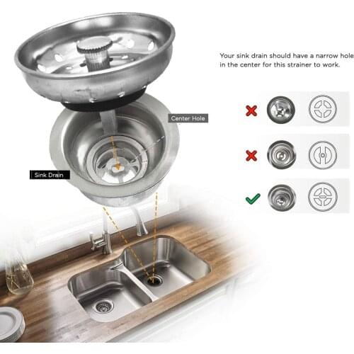 Kitchen Sink Drain Stopper Stainless Steel Strainer For Sink Floor Bathtub Multipurpose Rubber Plug Sealed Sink Filter Mesh