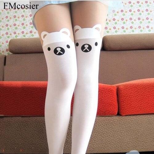 3 Pcs 2020 Summer Fashion Sexy Animal Cartoon Printed Cute Tights Nylon Pantyhose for woman Cat Bear Girls Ladies