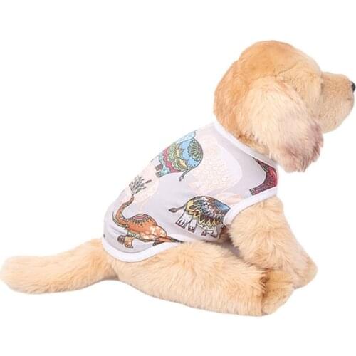Elephant Whale Printed Summer Pet Clothes Cute Dog Vest Dogs Cat Clothing Vest Shirts For Small Medium Dogs Accessories
