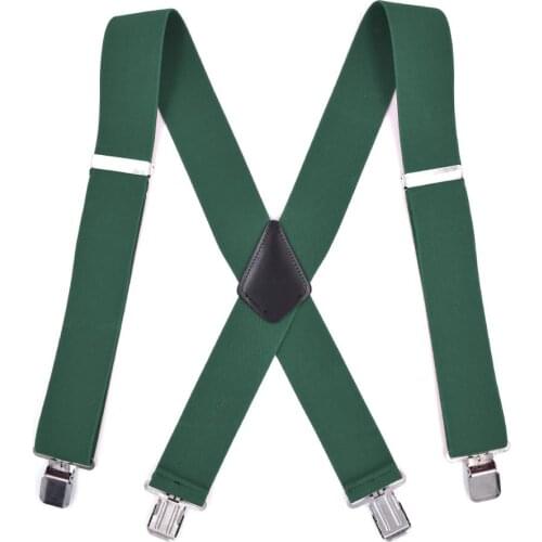 Fashion Mens suspenders X back Big clips WIDE suspenders 5cm suspensorio masculino for special people garments accessories