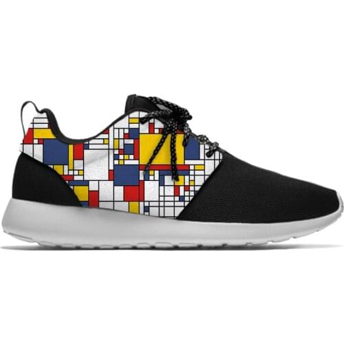 Mondrian Abstract Art Aesthetic Fashion Classic Sport Running Shoes Casual Breathable Lightweight 3D Print Men Women Sneakers
