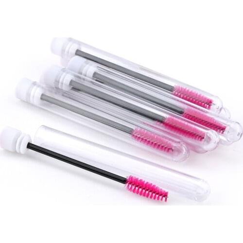 50pcs/lot Eyelash Brush Tube Set with Drill Eyelash Comb, Test Tube Eyelash Brush Independent Multicolor