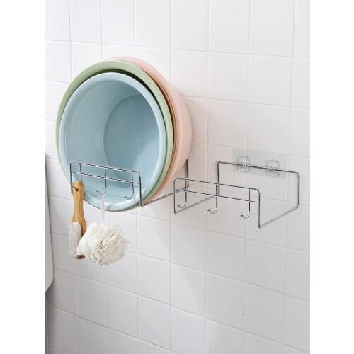 Punch-free Wall Hanging Washbasin Rack Home Kitchen Storage Rack Bathroom Washbasin Holder