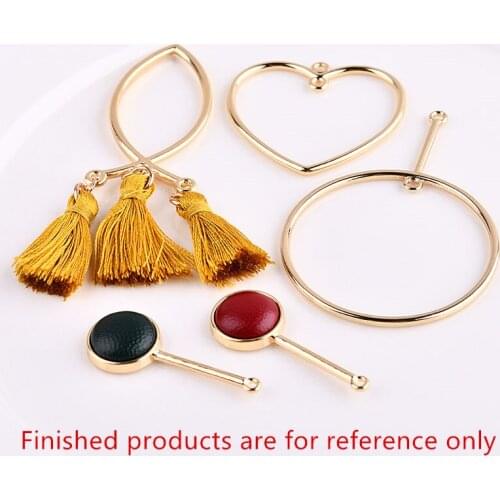 New Style 30pcs/lot alloy gold color geometry heart/rounds/fish shape metal charm diy jewelry earring/bracelet pendant accessory