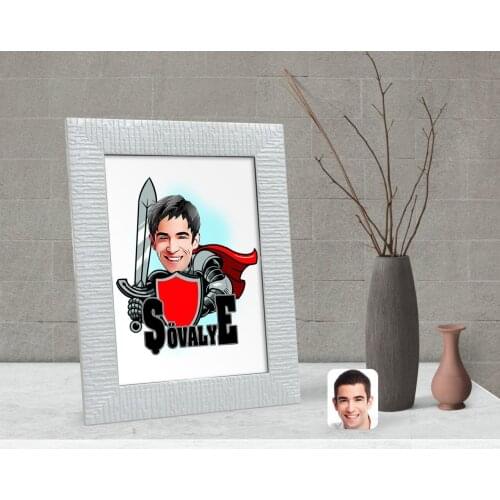 Personalized Custom Knight Caricature Of Decorative Çerçeve-2