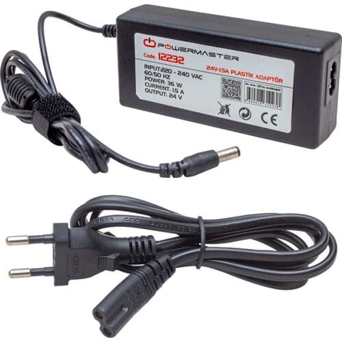 POWERMASTER PM-12232 24 VOLT - 1.5 AMPS PLASTIC CASE DESKTOP ADAPTER 5.5*2.5 END