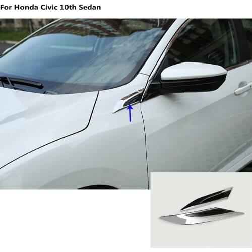 Fit For Honda Civic 10th Sedan 2016 2017 2018 car body cover detector accessories Front Side Foliage Leaf Fender Vent trim 2pcs