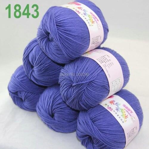 Sale Lot of 6 balls x 50g (147y) Cashmere Silk velvet Hand knitting Yarn Navy blue 1843