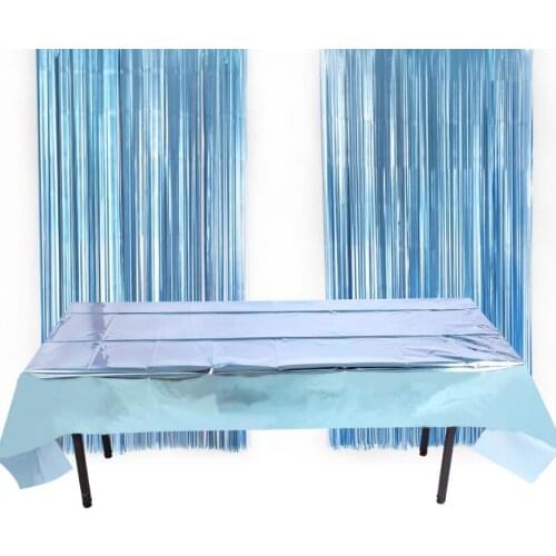 Rose Gold Metallic Foil Tablecover Rectangular Durable Plastic Tablecloth Child Birthday Theme Party Decoration Easy Wipe Clean