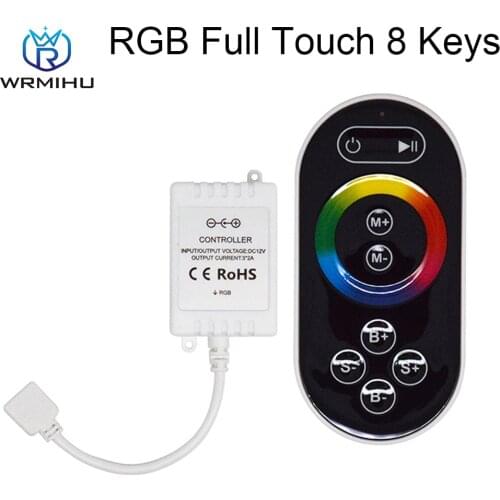 DC12-24V 8-key RF Colorful Wireless Radio Frequency Full Touch Remote Control Small White Box Controller DC For RGB LED Strip