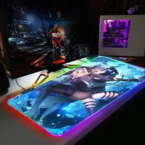 RGB LED Non-slip Comfort Extended Rubber Large Mouse Pad Pc keyboard for computers Mat 900x300mm arknights DIY custom
