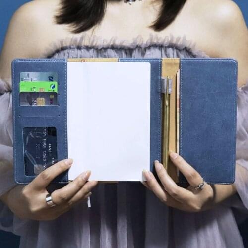 Foldable A6 Notebook PU Leather Business Notepad Creative Fashion Simple A6 Diary Business Book Notepad Gift Stationery